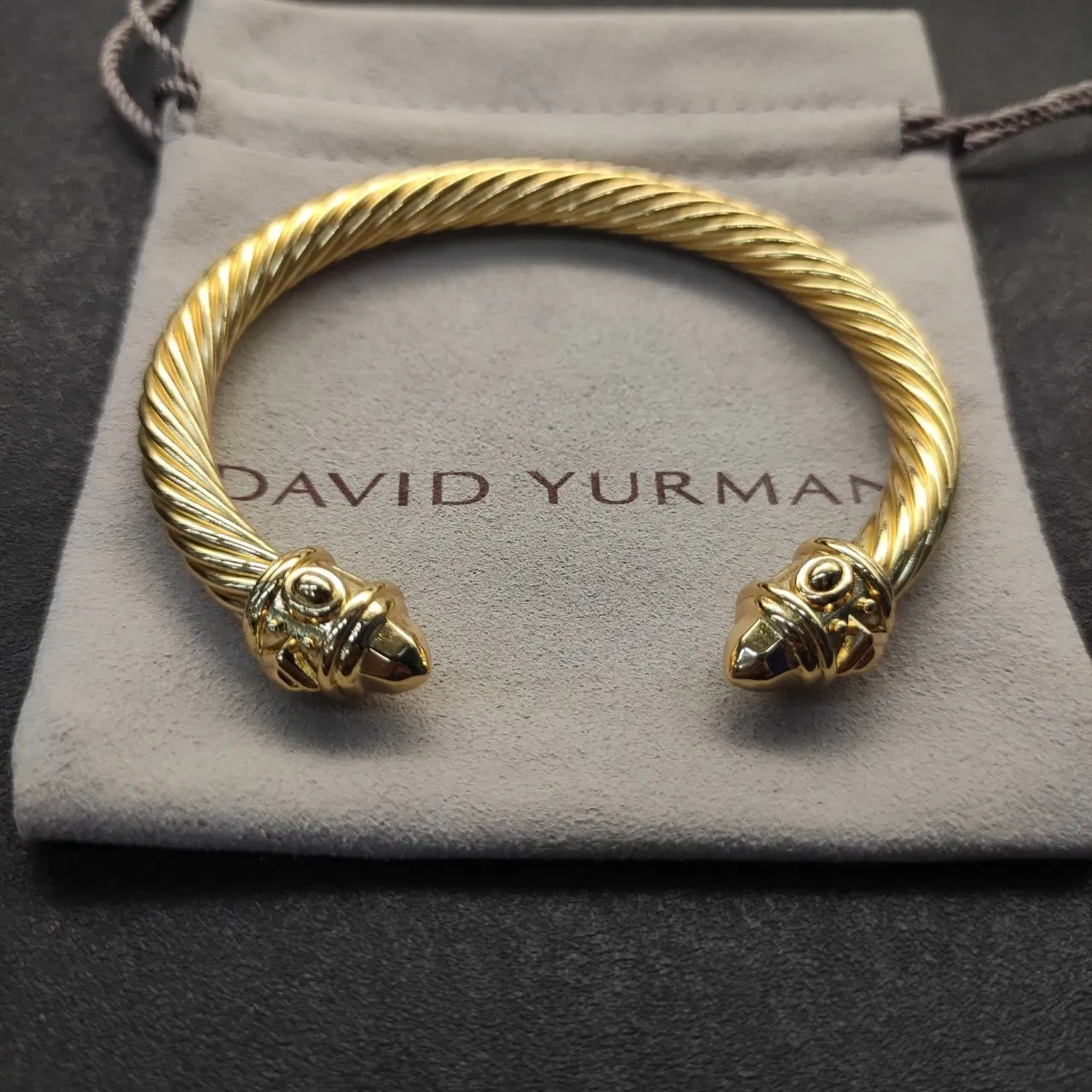 Gold-Toned Twisted Rope Cabled Open Bangle Jewelry 6