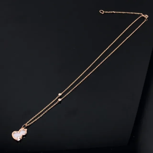 Gold White Rose Mother-of-Pearl Inlay Necklace 2