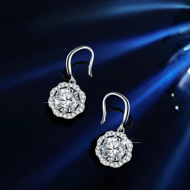GRA Moissanite Cushion-Cut Halo Ring Set Silver Tone Rings 18