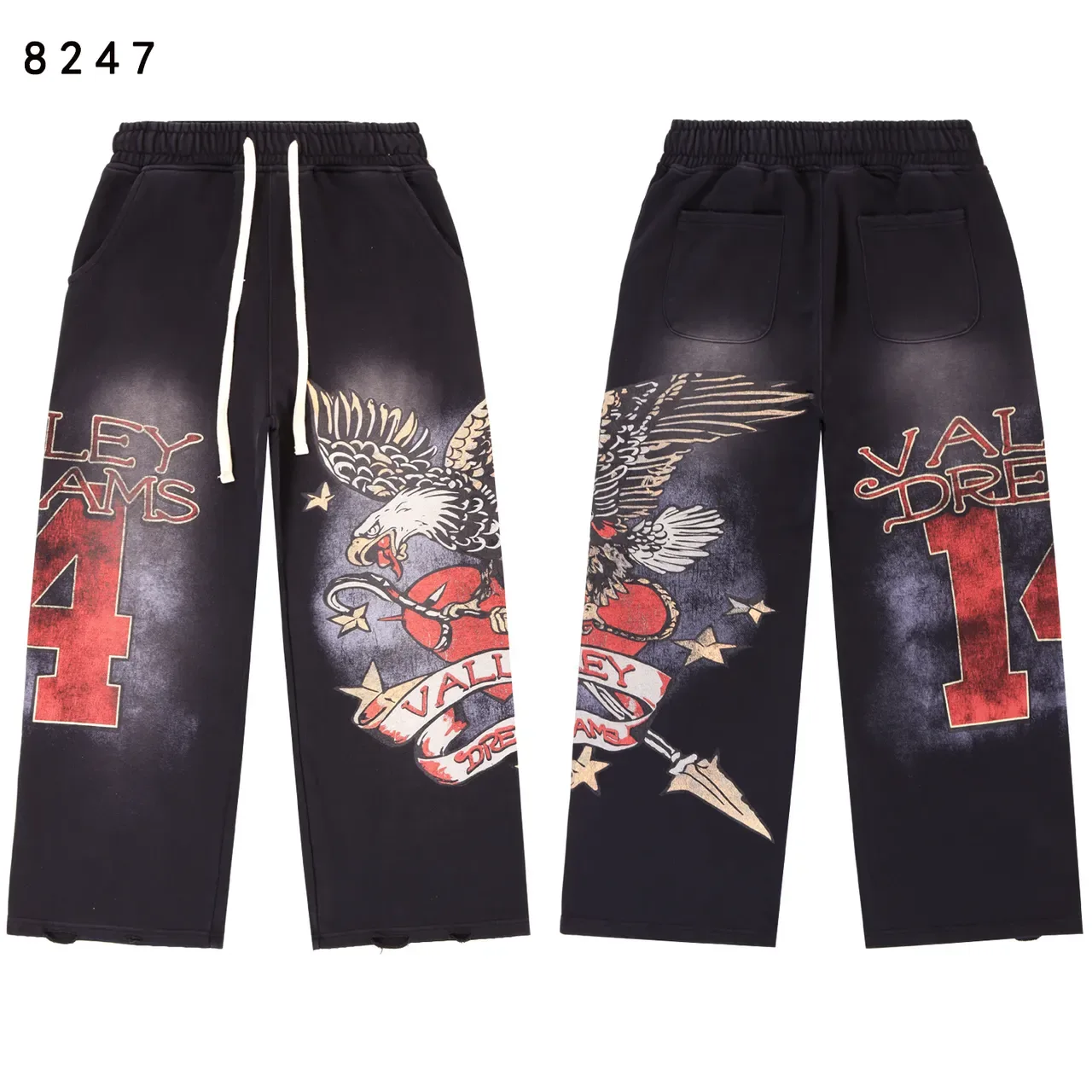 Gradient Dye Eagle Print Zip-Up Hoodie 5
