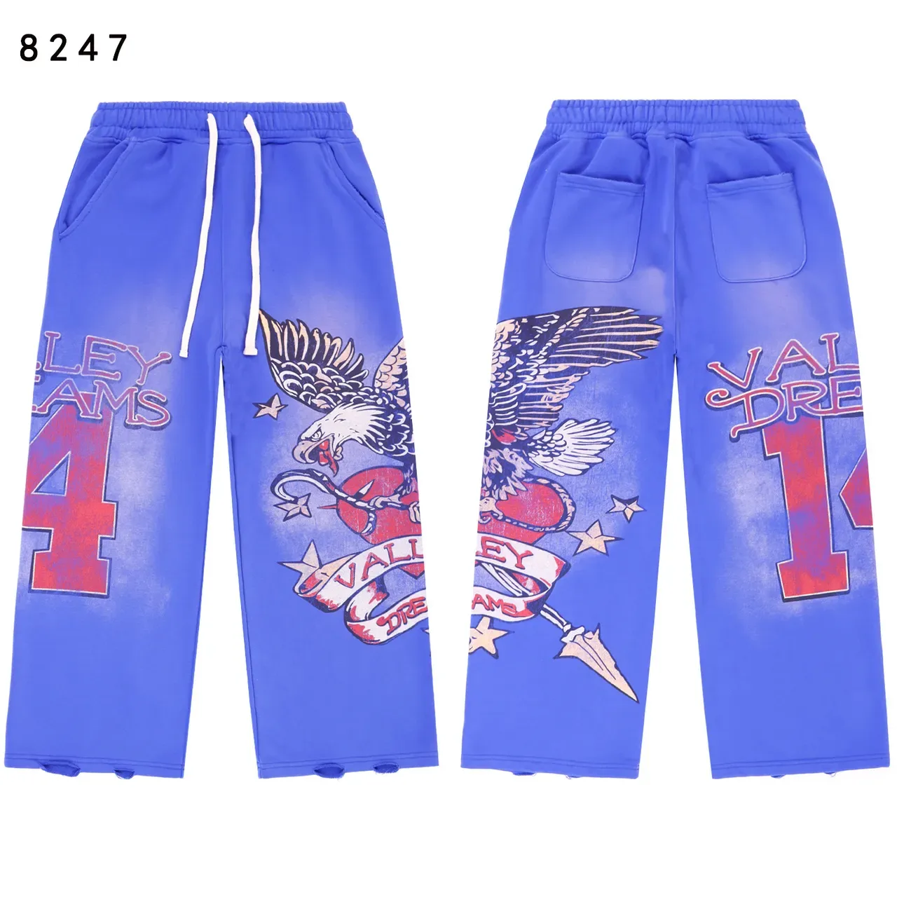Gradient Dye Eagle Print Zip-Up Hoodie 6