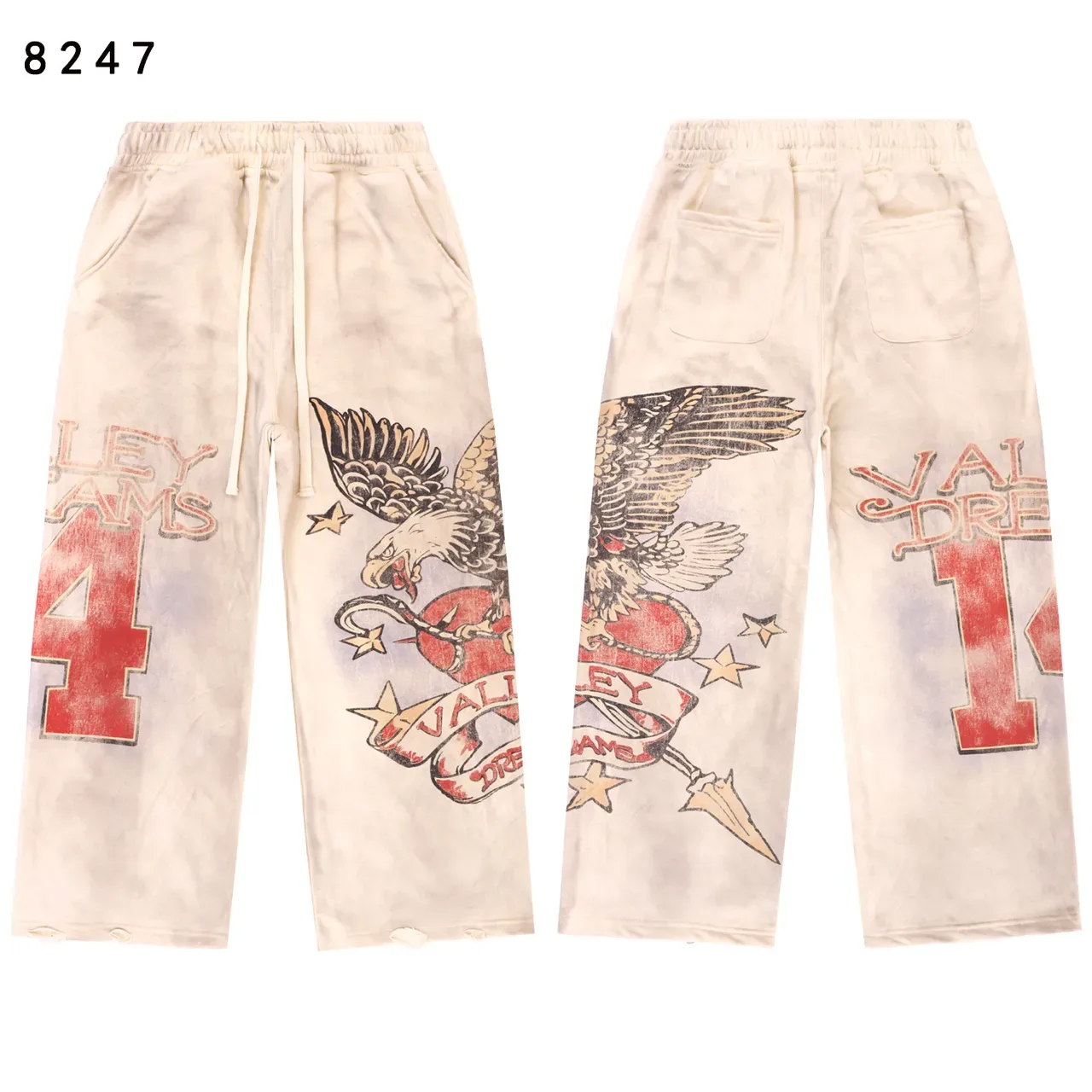 Gradient Dye Eagle Print Zip-Up Hoodie 7
