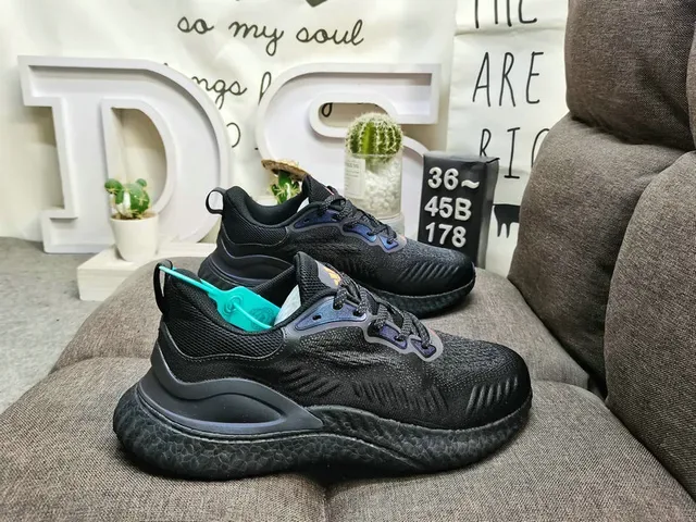 Gradient Gray Navy Blue Knit Mesh Lace-Up Lifestyle Sneakers 21