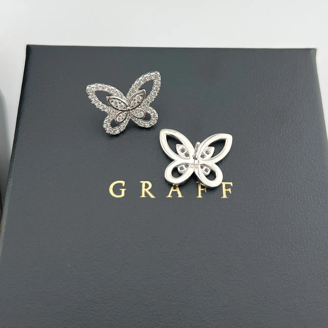 Graff Butterfly Pavé Stud Earrings 2