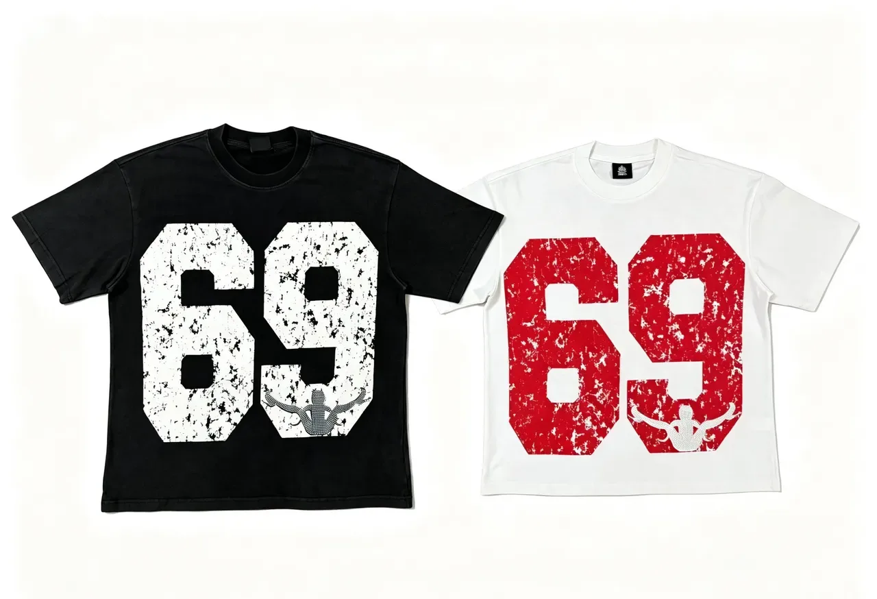Graphic Print Distressed Typography Silhouette Overlay T-Shirt 17