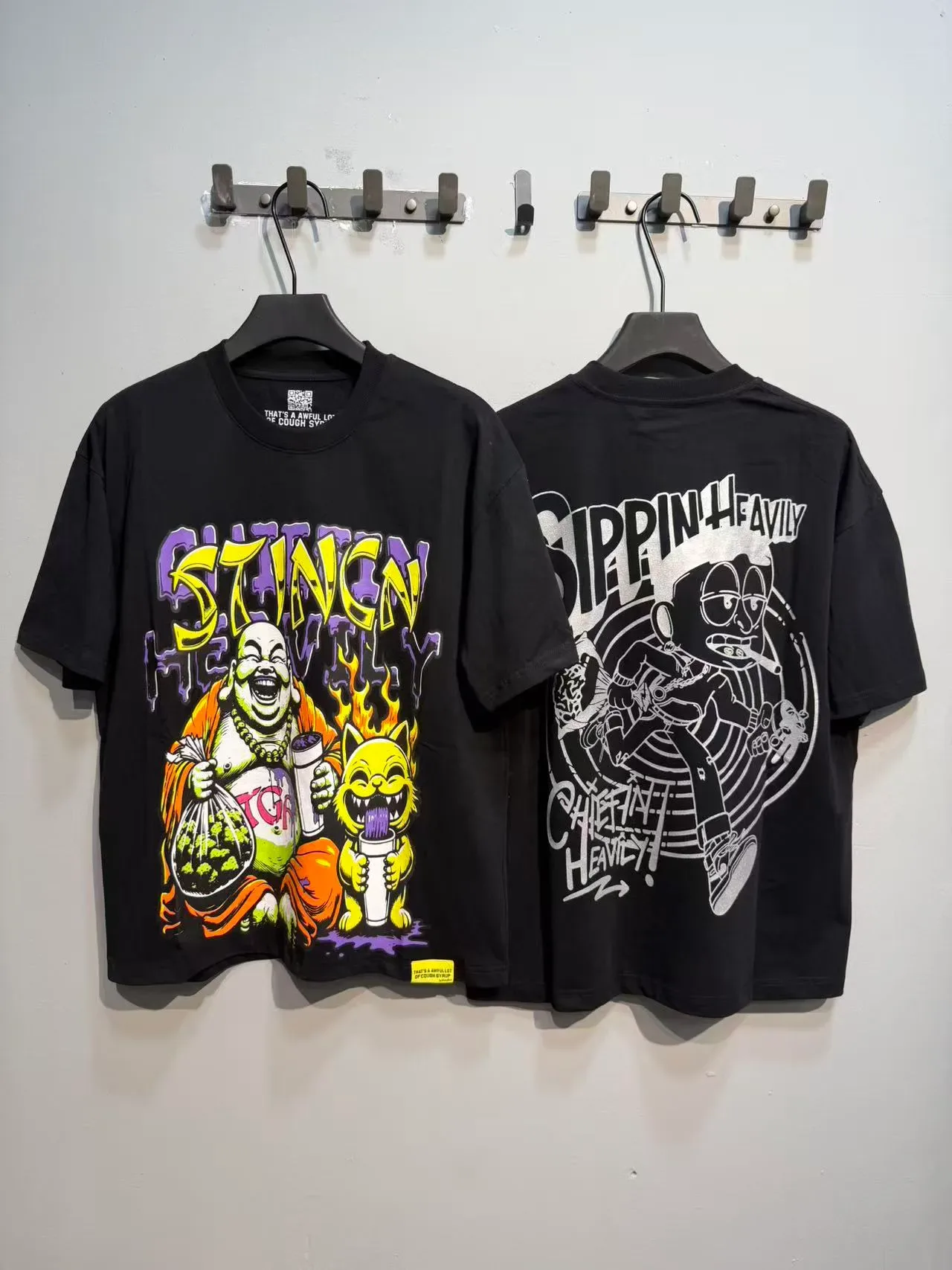 Graphic Print Oversized Crew Neck T-Shirt 2