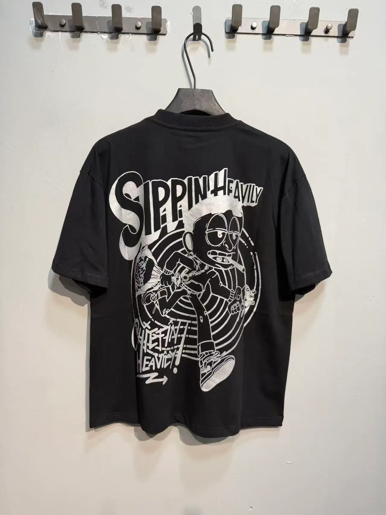 Graphic Print Oversized Crew Neck T-Shirt 4