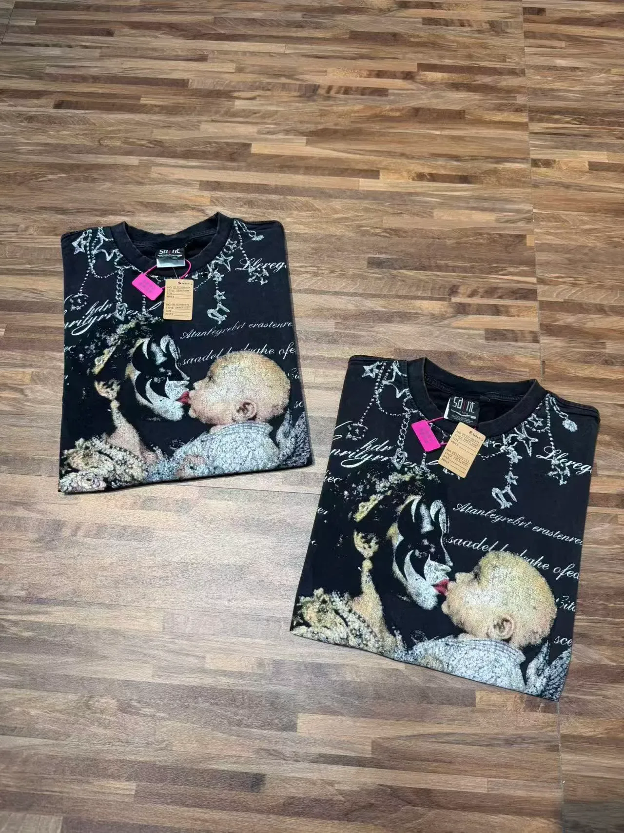 Graphic-Print Rhinestone-Embellished Oversized T-Shirt 8