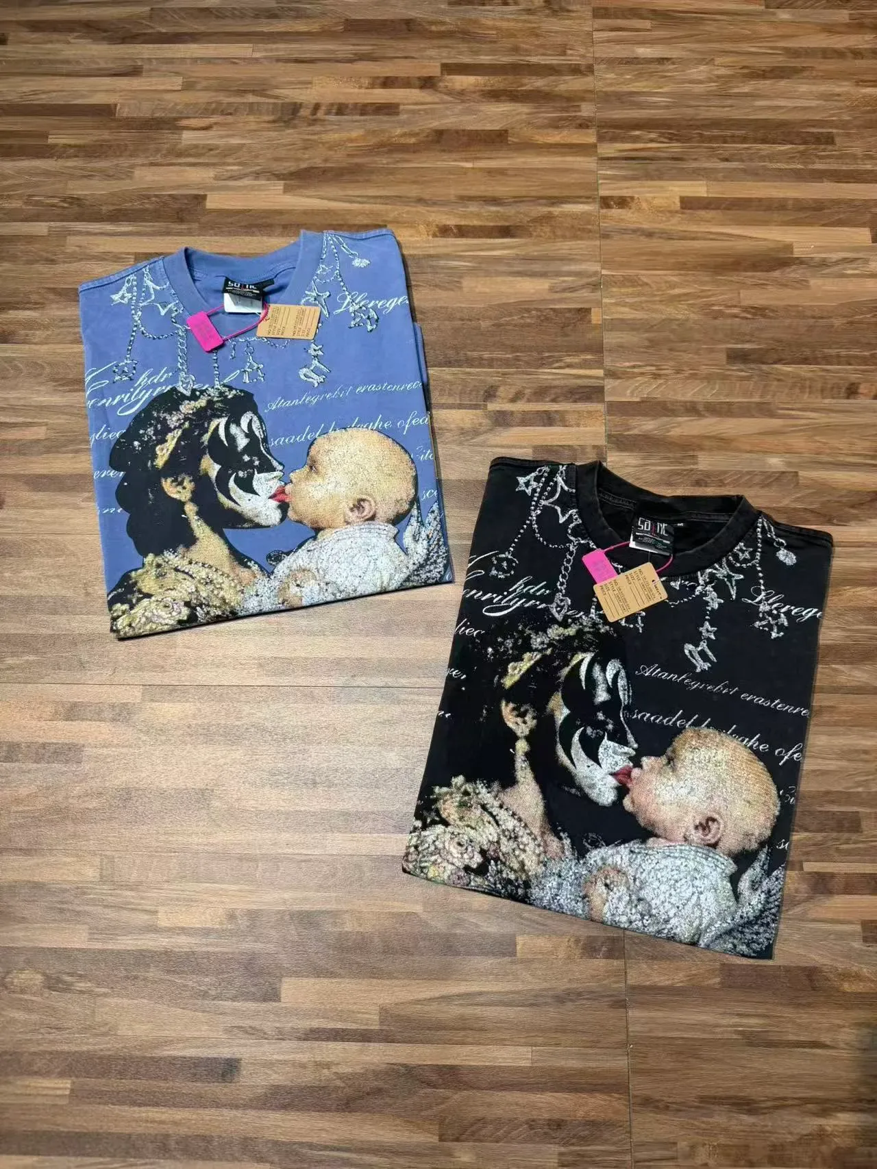 Graphic-Print Rhinestone-Embellished Oversized T-Shirt 9