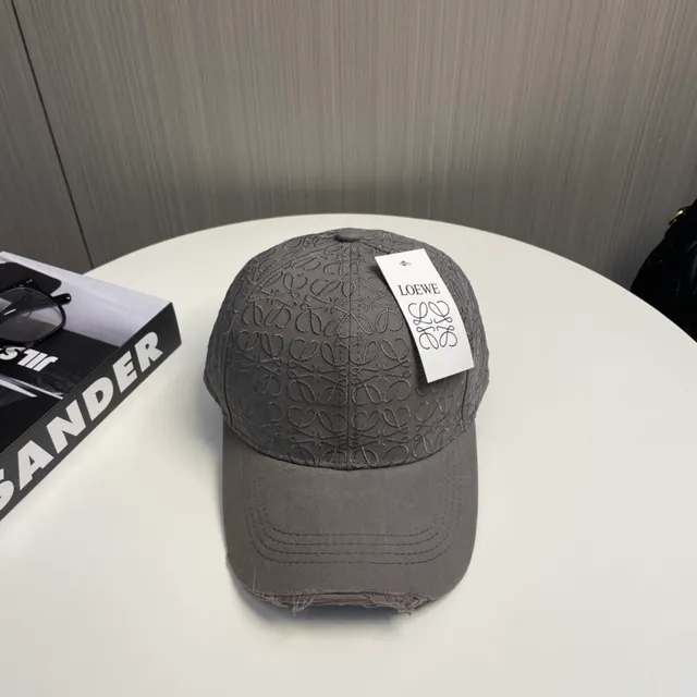 Gray Embroidered Monogram Structured Baseball Cap 3
