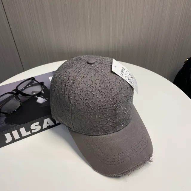 Gray Embroidered Monogram Structured Baseball Cap 4