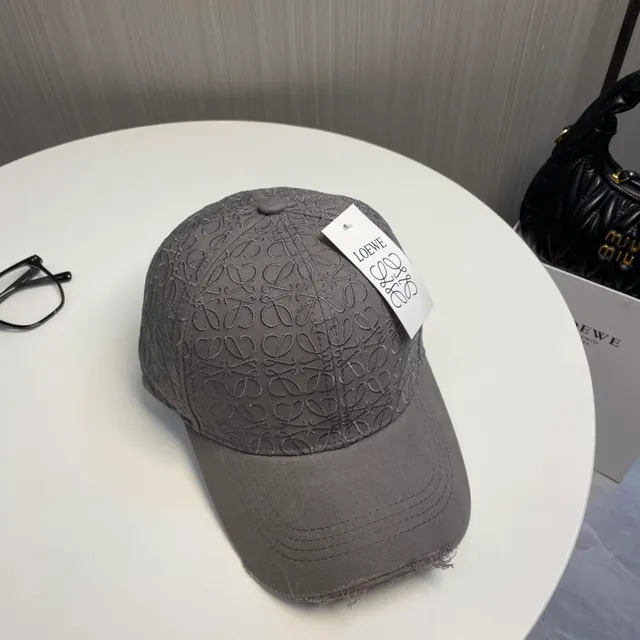 Gray Embroidered Monogram Structured Baseball Cap 6