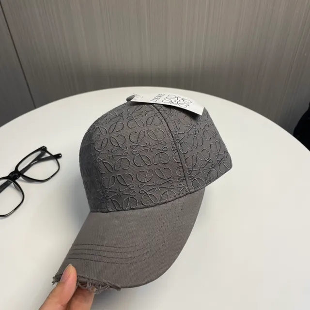 Gray Embroidered Monogram Structured Baseball Cap 9