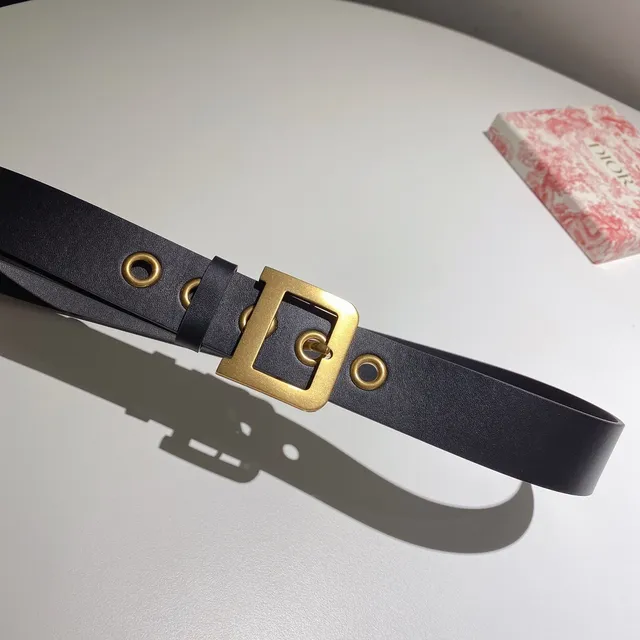 Gray Gold Narrow D-Ring Buckle Leather Belt 6