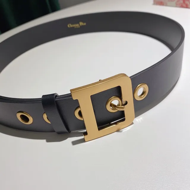 Gray Gold Narrow D-Ring Buckle Leather Belt 7