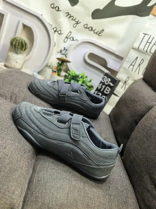 Gray Laceless Dual Hook-and-Loop Straps Sneakers 7