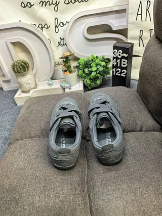 Gray Laceless Dual Hook-and-Loop Straps Sneakers 8