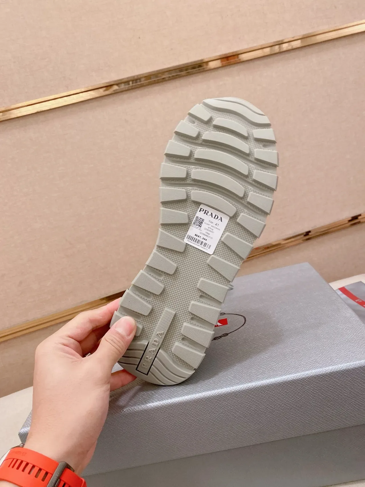 Gray Mesh Upper Sculpted White Midsole Sneakers 2