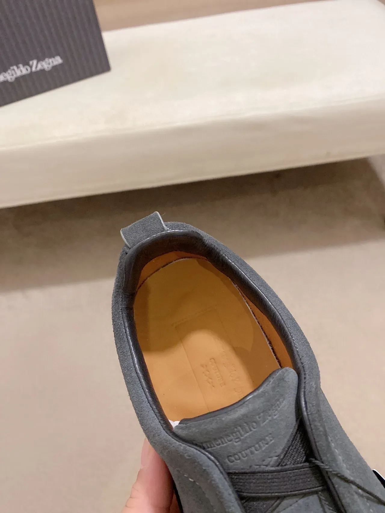 Gray Suede Slip-On Sneaker 5