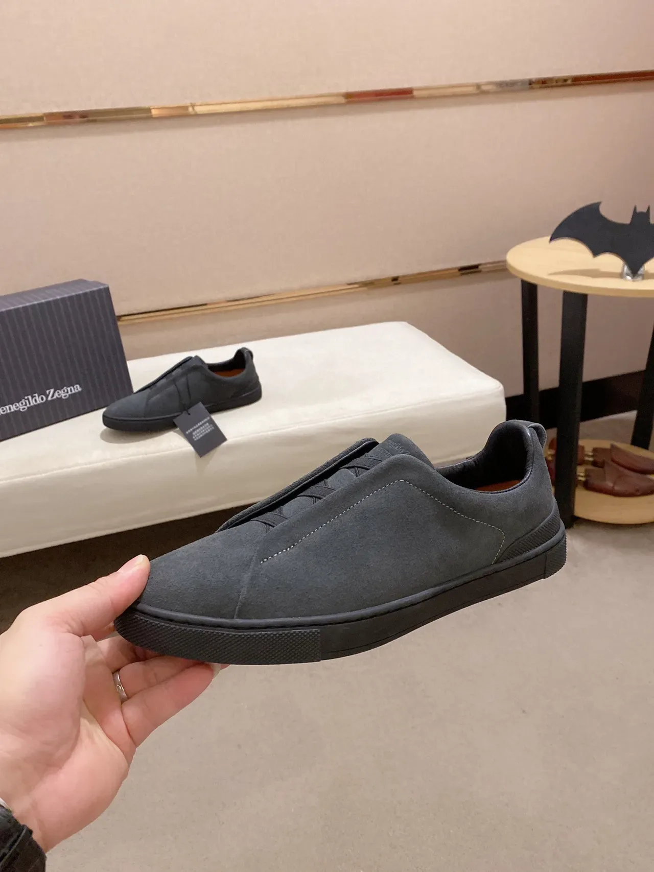 Gray Suede Slip-On Sneaker 7