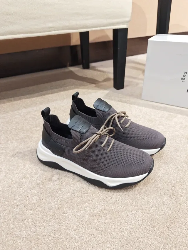 Gray White Knit Upper Sculpted Two-Tone Midsole Sneakers 4