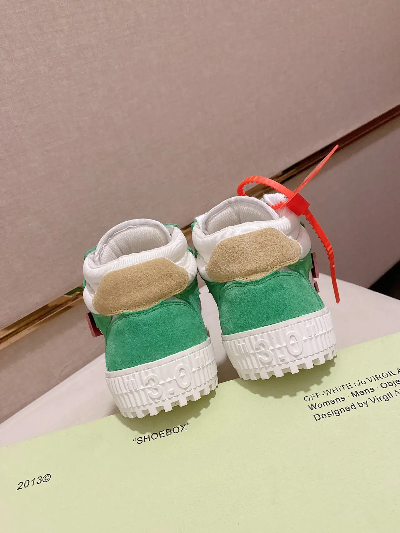 Green Pink Suede And White Perforated Upper Bold Strap Overlay Sneakers 2