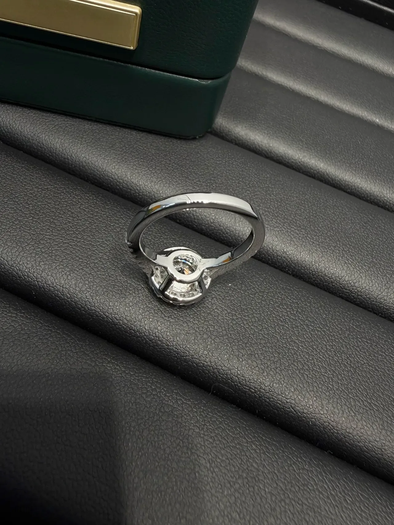 Halo Setting Round Brilliant Diamond Ring 6