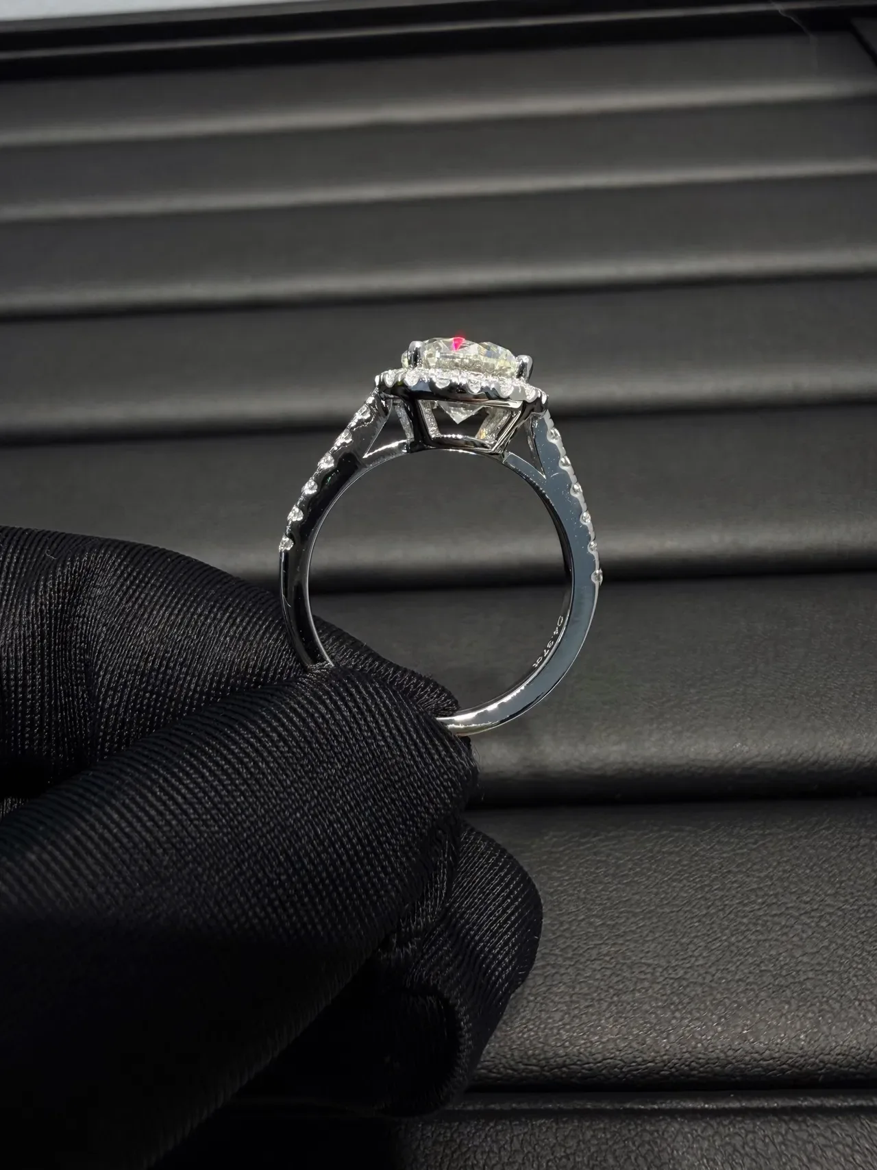 Halo Setting Round Brilliant Diamond Ring 7