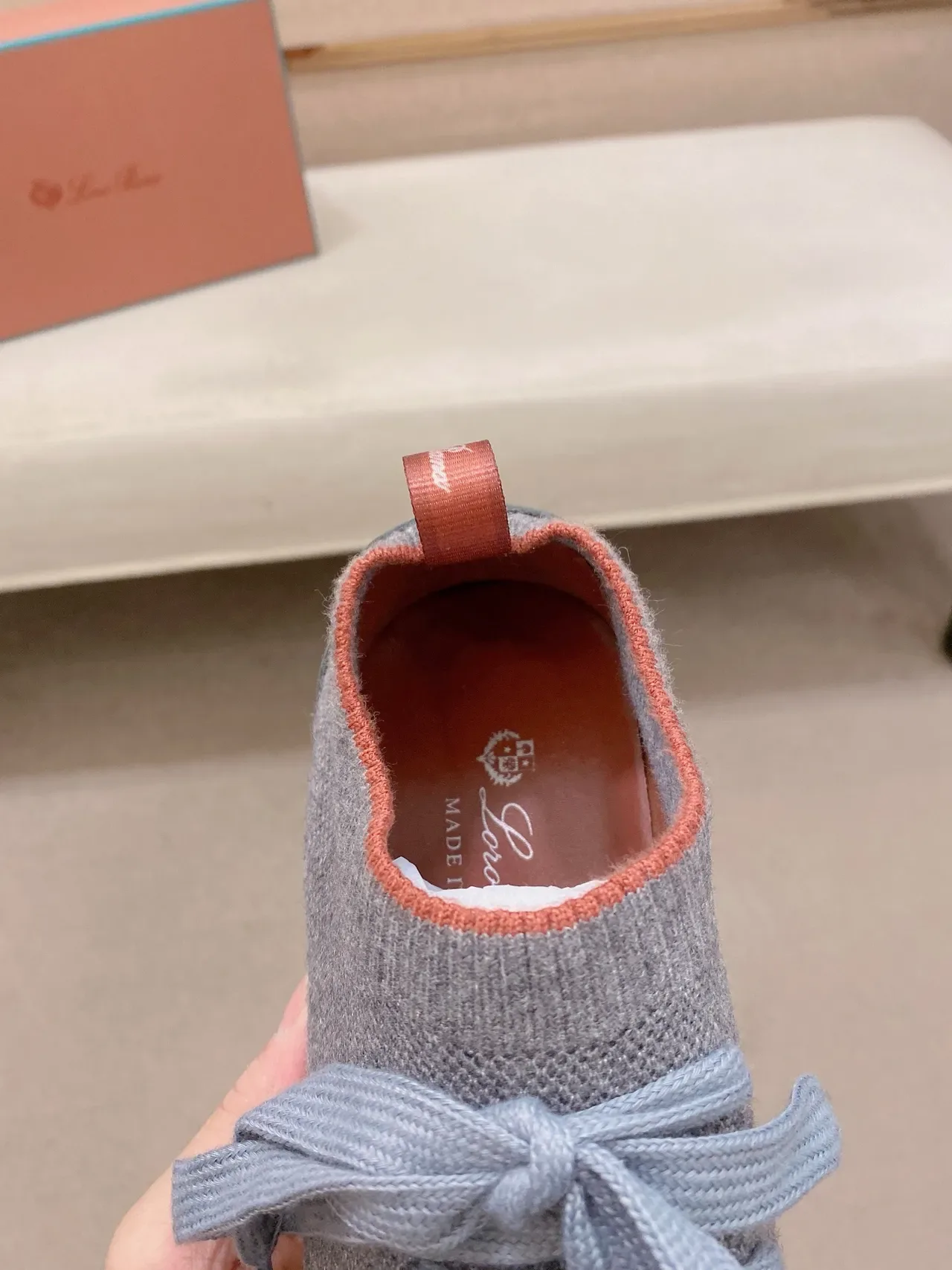 Heather Gray Knit Lace-Up Slip-On Hybrid Sneaker 4