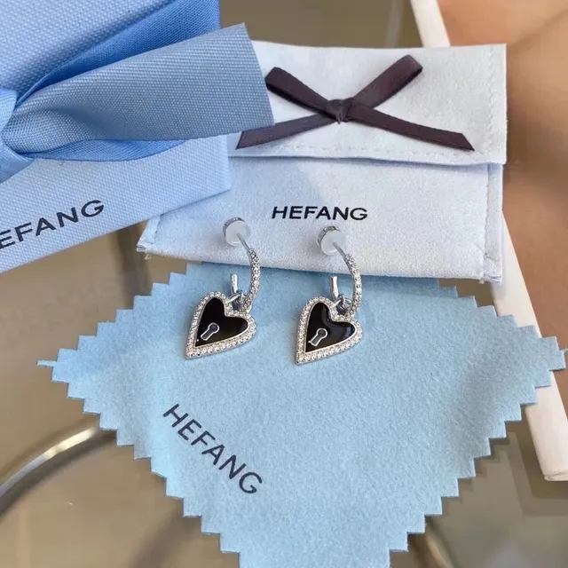 HEFANG Blue Silver Pearl Strand Heart-Shaped Pendant Necklace 3