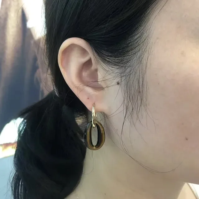 HEFANG Colliers avec pendentif œil de tigre et pavé en doré 6