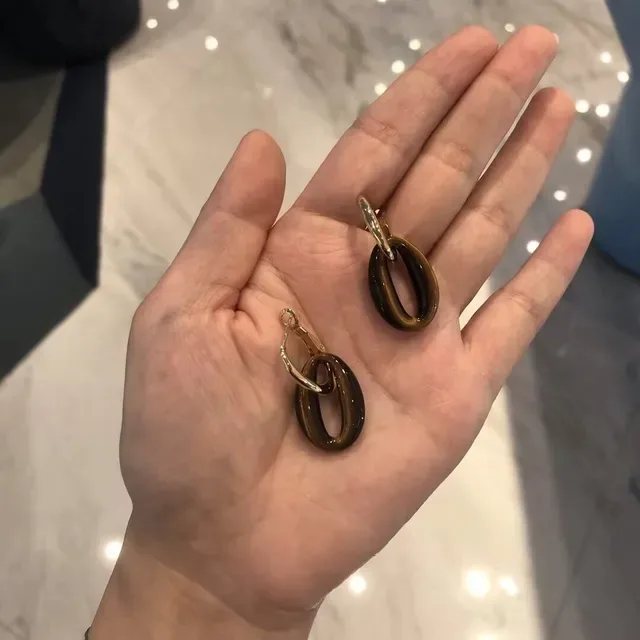 HEFANG Colliers avec pendentif œil de tigre et pavé en doré 9