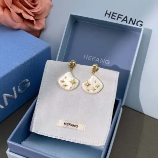 HEFANG Mother-of-Pearl Star Drop Earrings