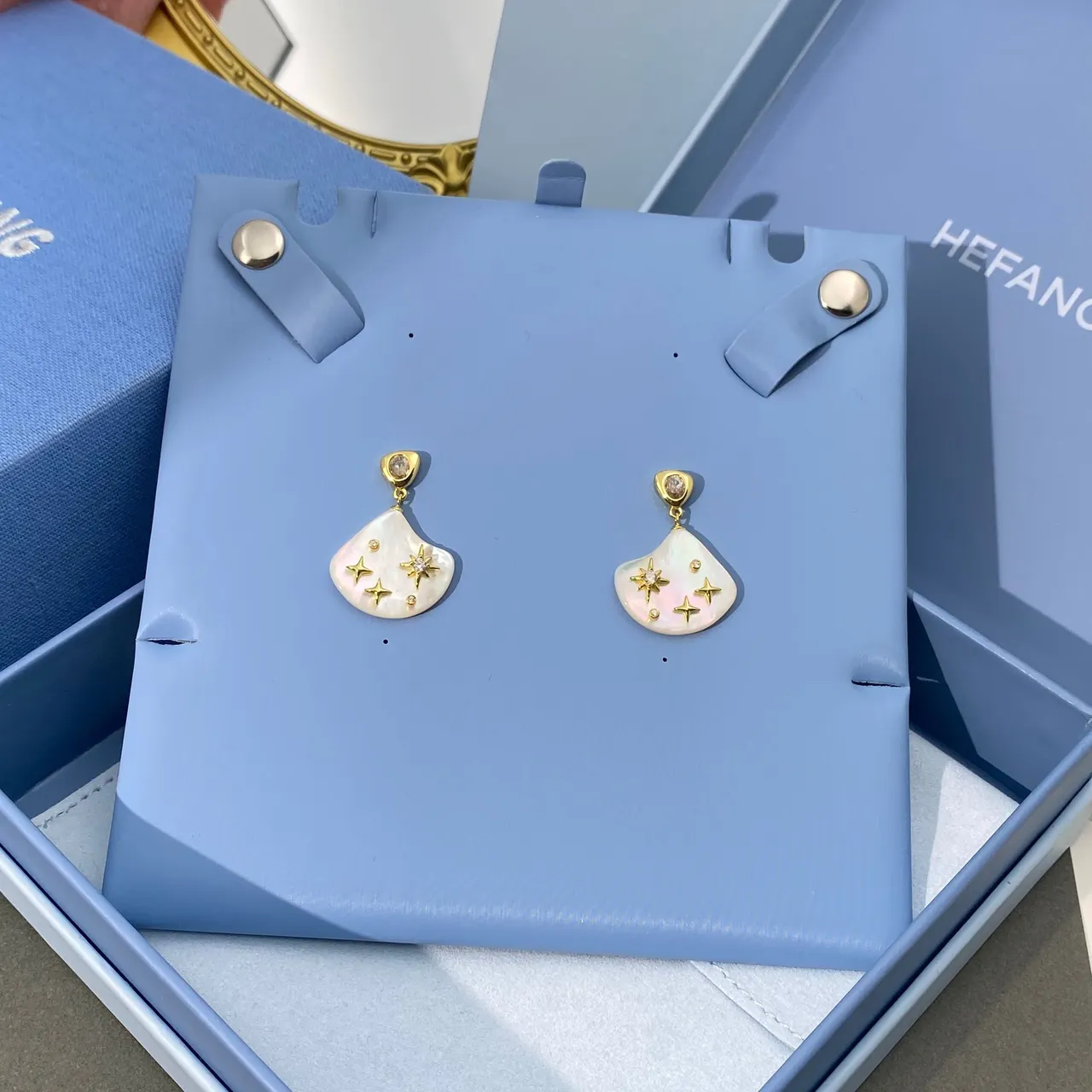 HEFANG Mother-of-Pearl Star Drop Earrings 5