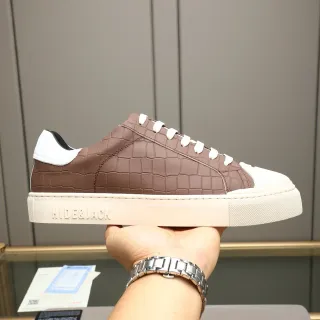 HIDE&JACK Tênis marrom com estampado de crocodilo Off-White Cupsole