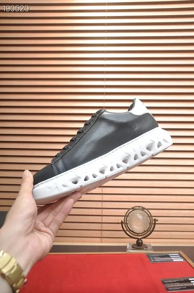 KARL LAGERFELD Black White Leather Upper Sculpted Lattice Sole Lifestyle Sneakers 5