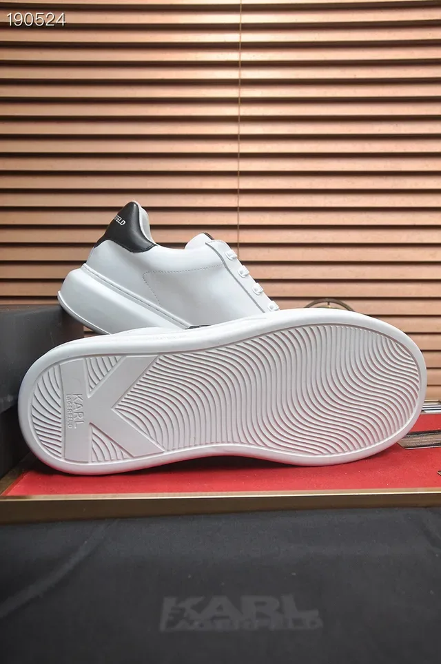Karl Lagerfeld IKONIK White Black Low-Top Platform Sole Lifestyle Sneakers 2