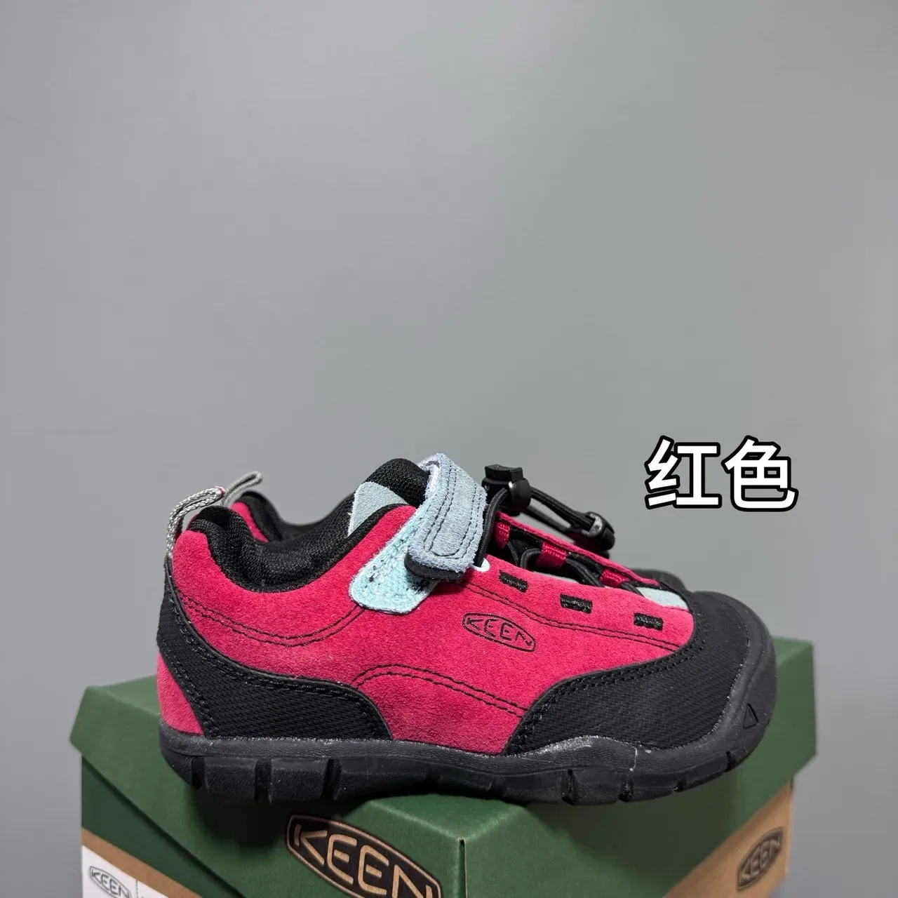 KEEN Kids Red and Black Hook-and-Loop Strap Lifestyle Sneakers 2