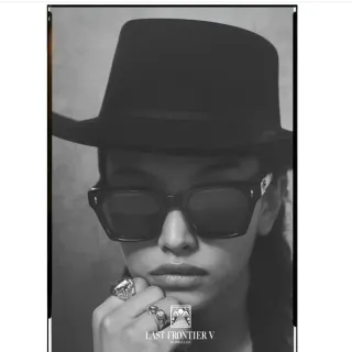 LAST FRONTIER V Black Structured Crown Wide Brim Fedora