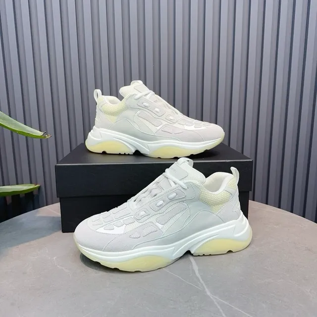 Light Gray and Pale Yellow Chunky Sneakers 3