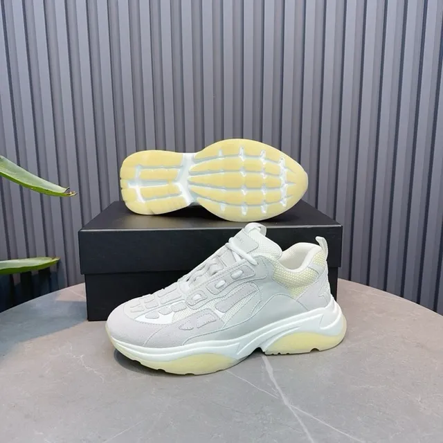 Light Gray and Pale Yellow Chunky Sneakers 4