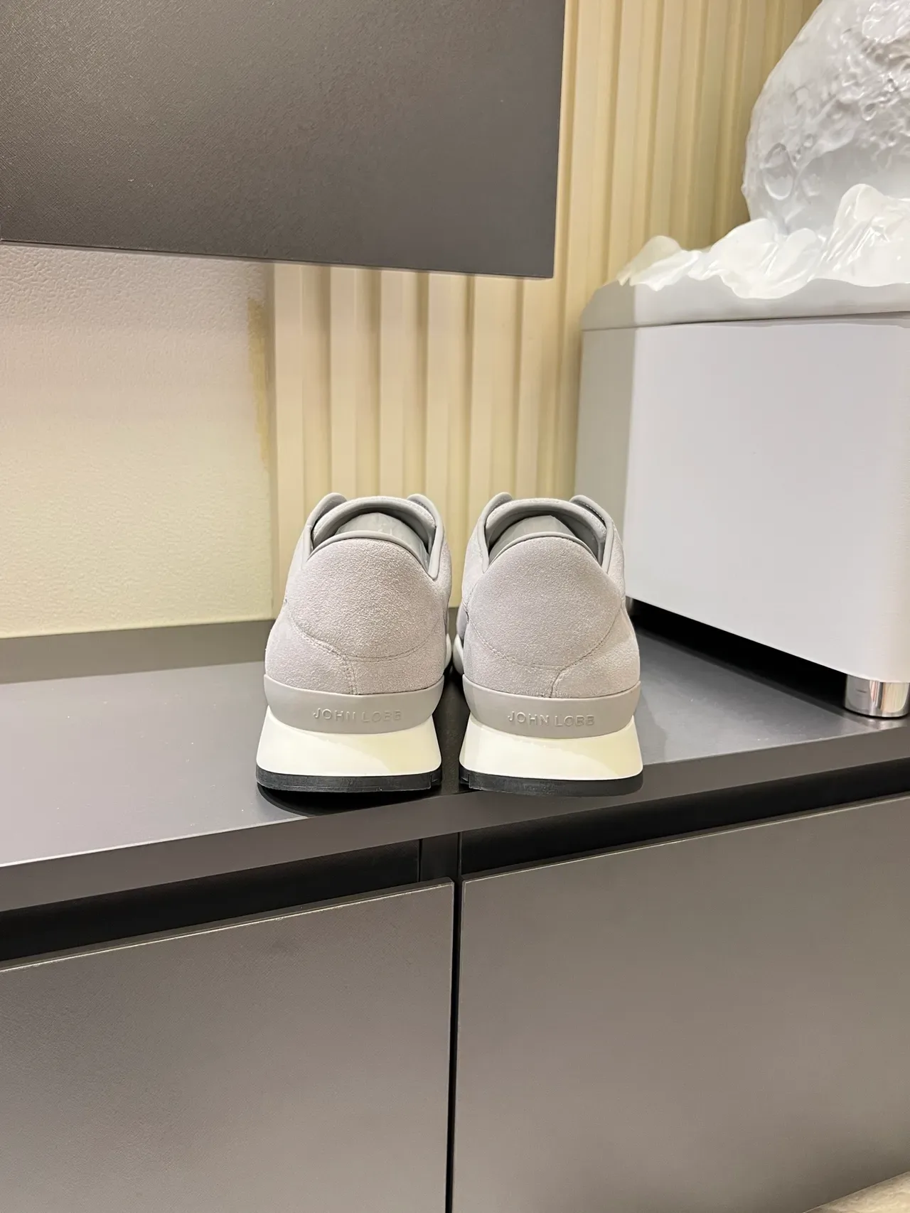 Light Gray Suede Slip-On Lifestyle Sneakers 2