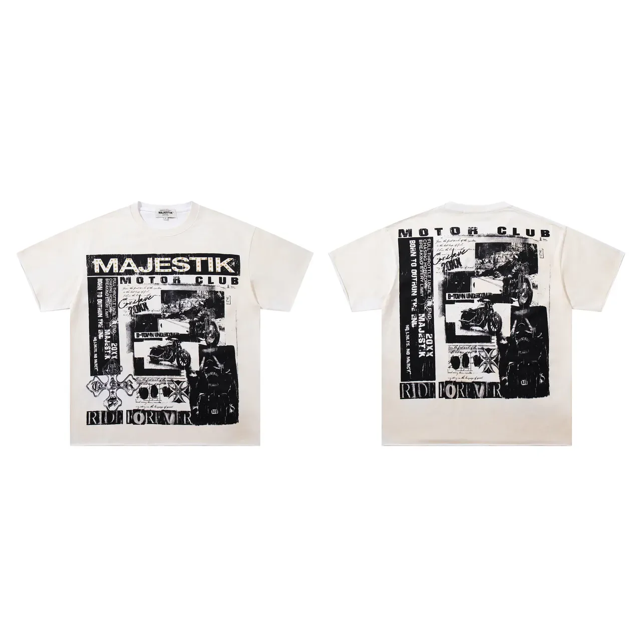Majestik Motor Club Graphic Collage T-Shirt 2