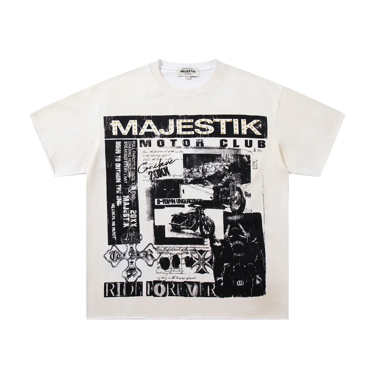 Majestik Motor Club Graphic Collage T-Shirt 4