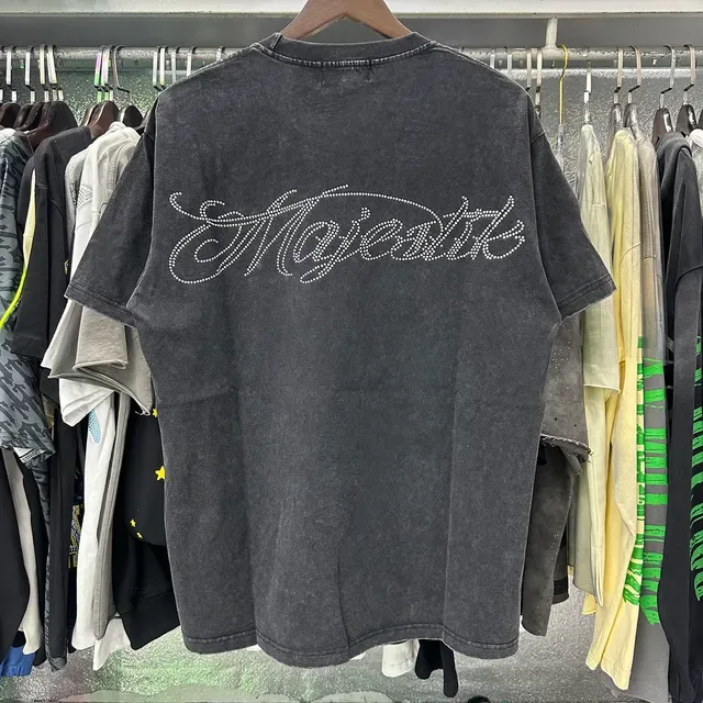 MAJESTIK Oversized Distressed Black Graphic T-Shirt 4