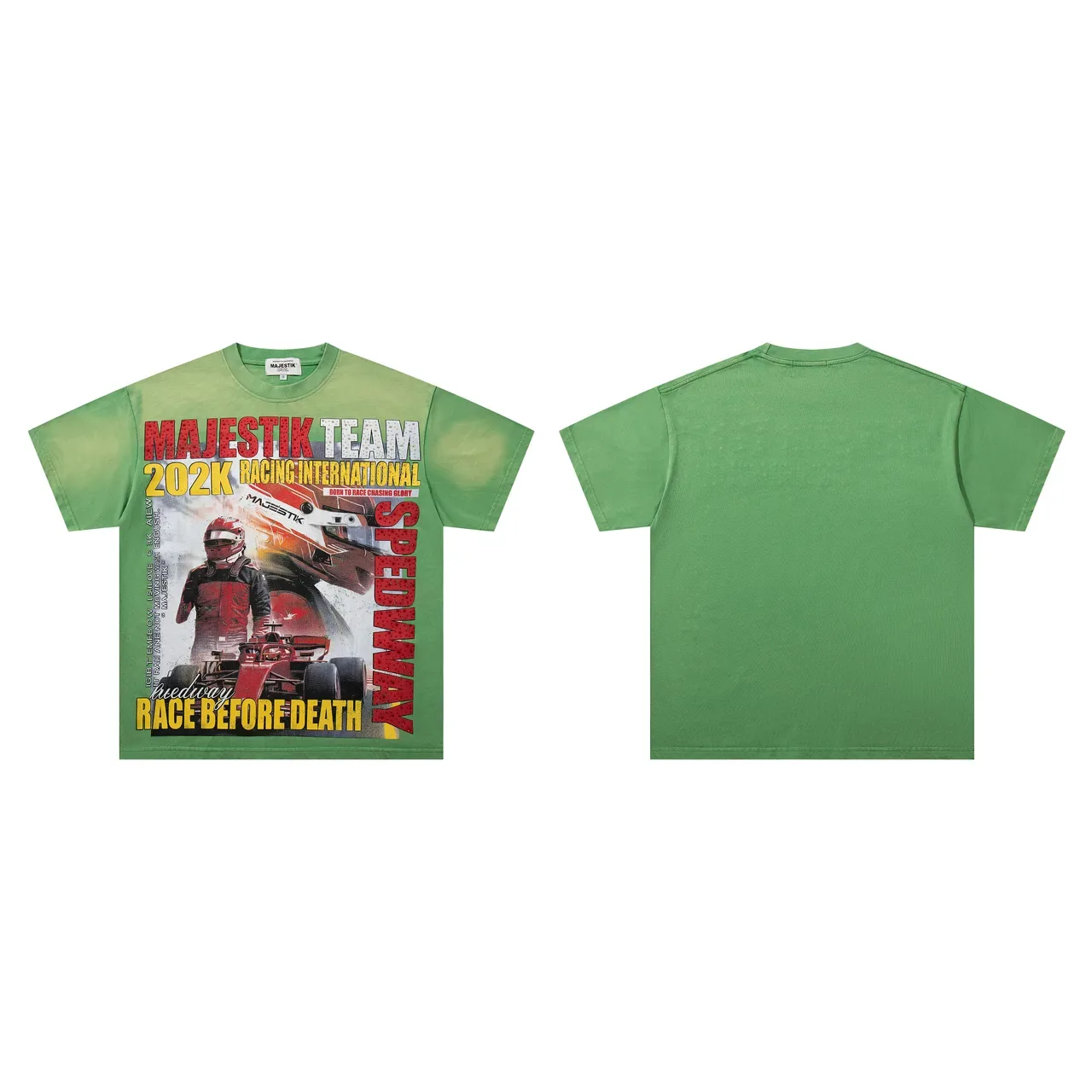 MAJESTIK Racing Graphic Gradient Green T-Shirt 2