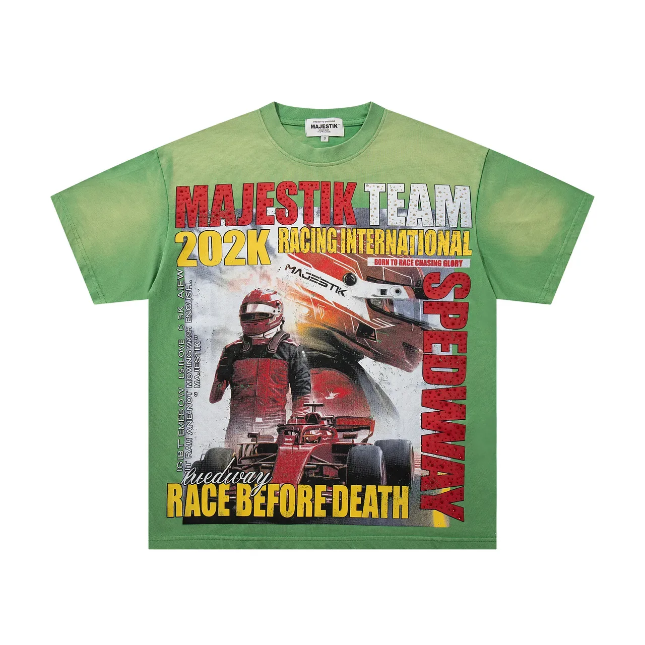 MAJESTIK Racing Graphic Gradient Green T-Shirt 4