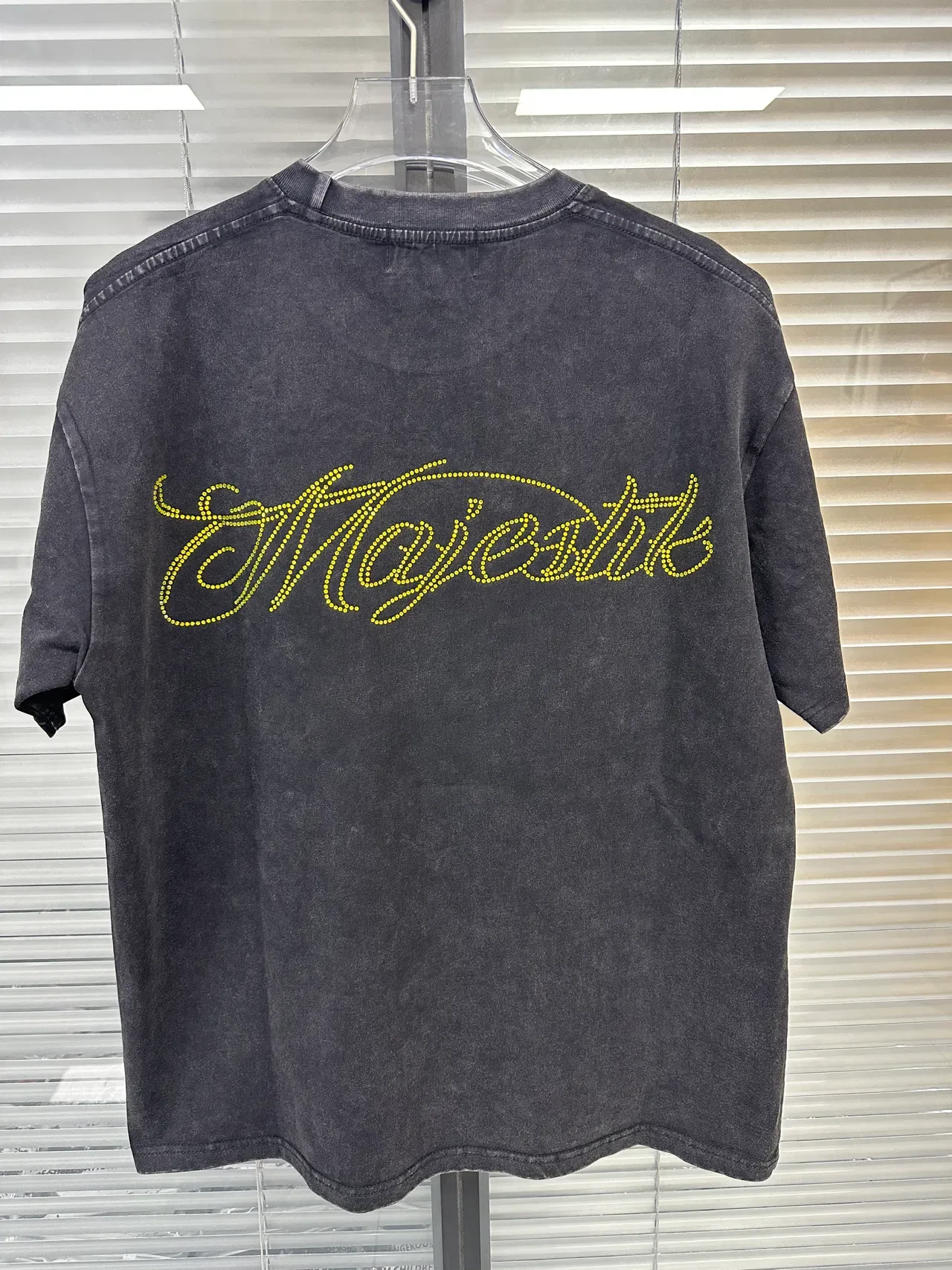 MAJESTIK Racing Sports Graphic Oversized Acid-Wash Black T-Shirt 5