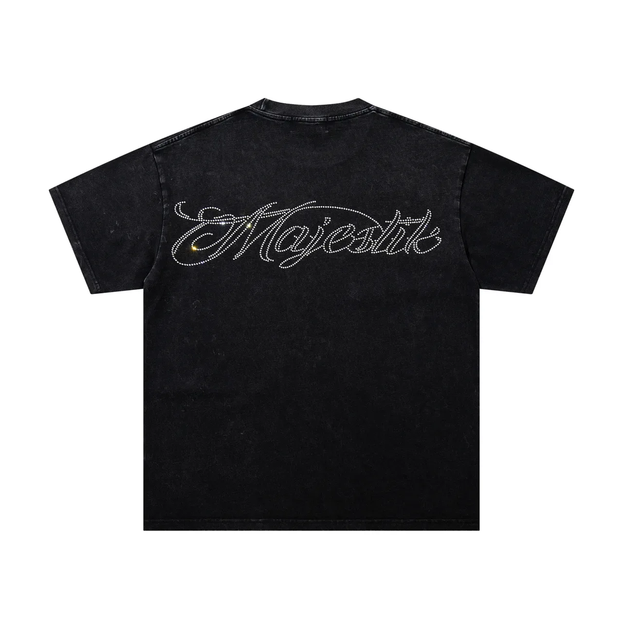 Majestik Rhinestone Graphic Football Print Oversized T-Shirt 3