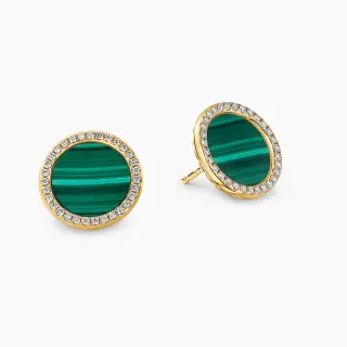 malachita e halo de diamantes Pavé